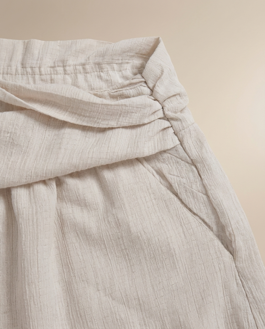 Mango Wide-Leg Linen Blend Pants, Beige