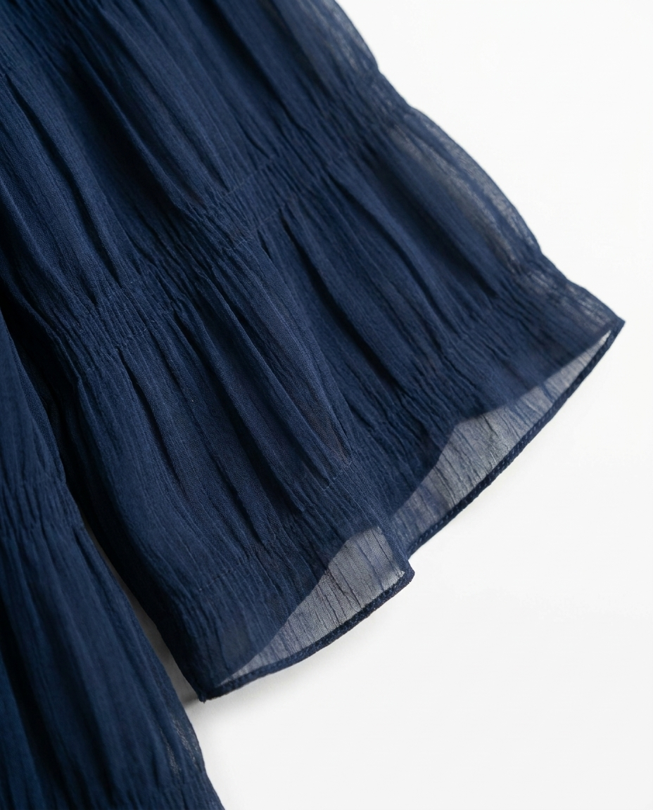 Lightweight Pleated Cardigan, Navy