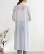 Chiffon Wrap Kimono, White