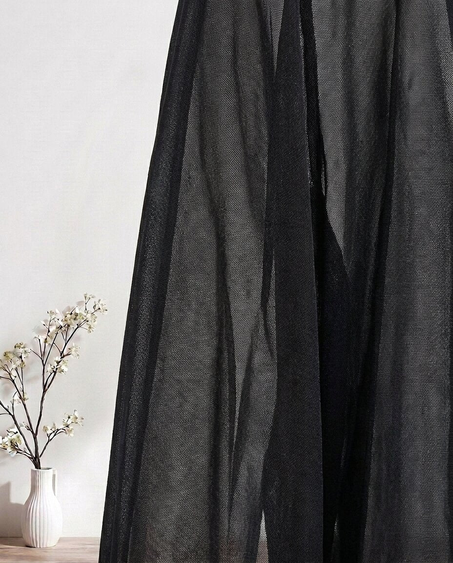 Chiffon Wrap Kimono, Black