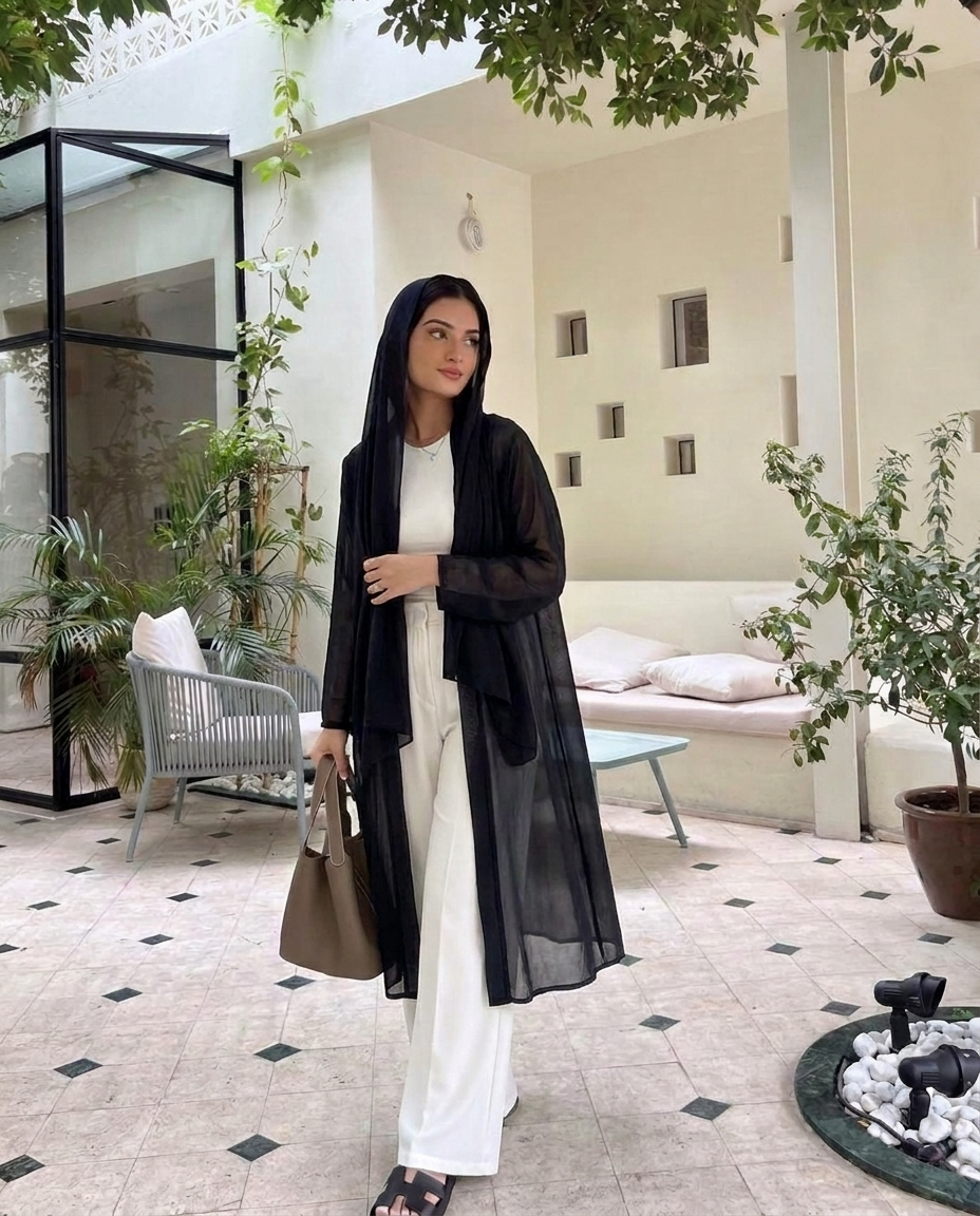 Chiffon Wrap Kimono, Black